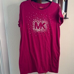 Michael Kors Fuchsia Logo T-Shirt Dress